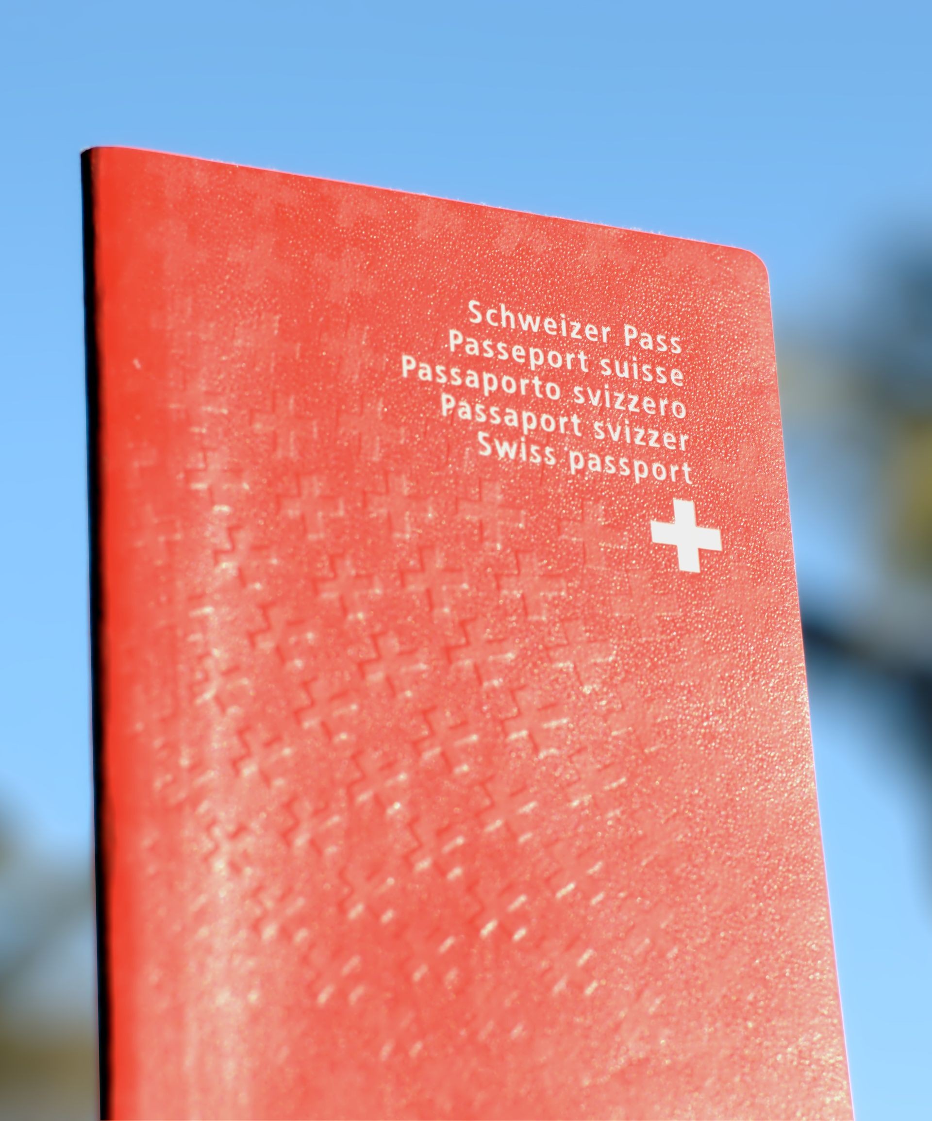 Closeup of Swiss passport